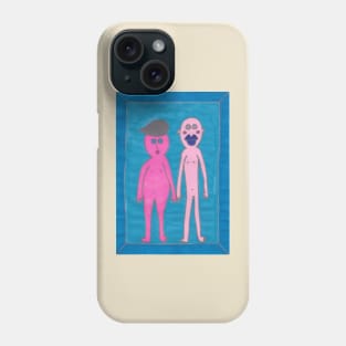 Pink Couple on Blue Phone Case