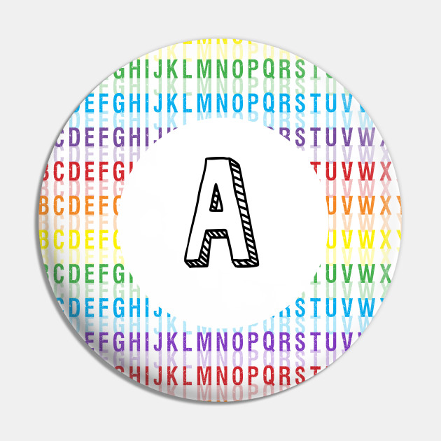 letter a alphabet rainbow letter a pin teepublic