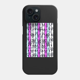 Falling leaves over bright stripes Phone Case