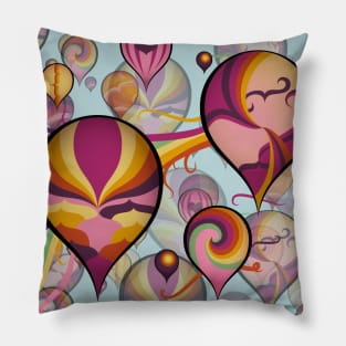 Rainbow Hot Air Balloon Festival Pillow