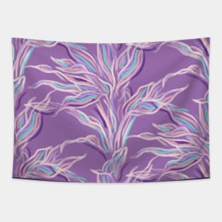 Lilac Funky Leaves Tapestry