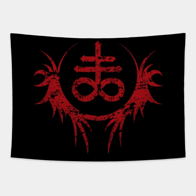 Leviathan Cross Grunge Tapestry by Vault Emporium