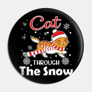 Cat Through The Snow Pin