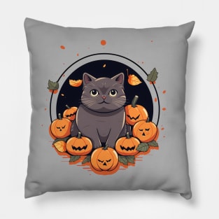 British Shorthair Cat Halloween, Cat Lover Pillow