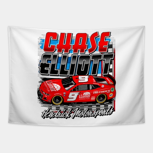 Chase Elliott Ash LLumar Finish Line Tapestry by art.Hamdan