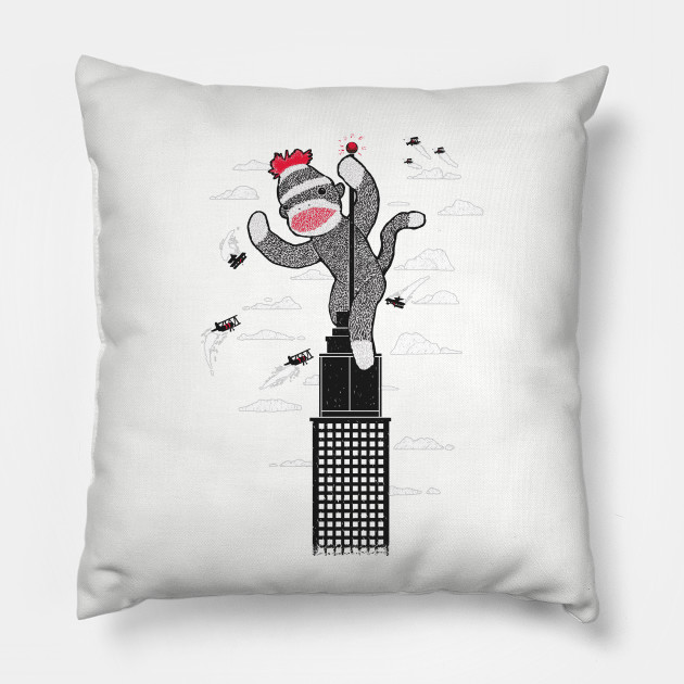 Sock Monkey Just Wants A Friend Funny Monkey Pillow Teepublic Au
