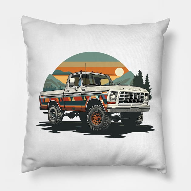 Retro Sunset Highboy Pillow by Kid Relic