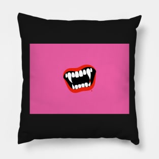 Vampire's Kiss ( pink background ) Pillow