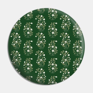 Floral paisley pattern with green background Pin