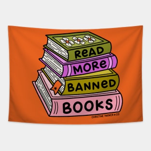 Read More Banned Books Stack Tapestry
