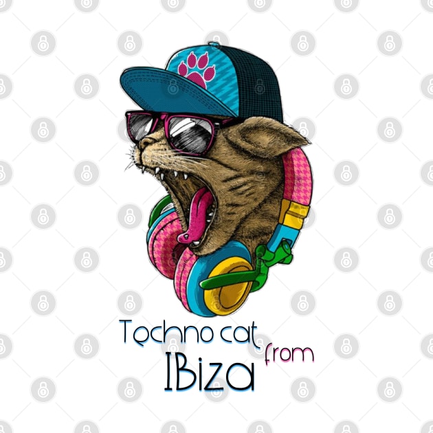 Techno cat from Ibiza - Catsondrugs.com - Techno Party Ibiza Rave Dance Underground Festival Spring Break  Berlin Good Vibes Trance Dance technofashion technomusic housemusic by catsondrugs.com