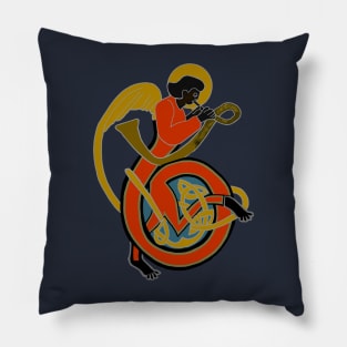 Dark Angel Letter  B Ochre Pillow