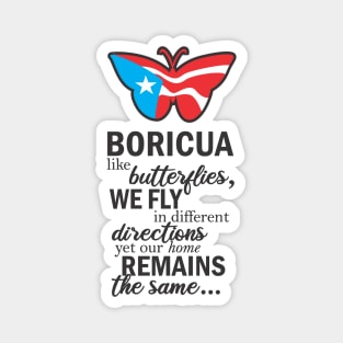 Boricua Flag Familia Butterfly Puerto Rico Magnet
