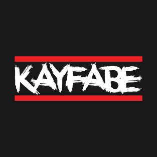 Kayfabe (white stacked lines) (Pro Wrestling) T-Shirt