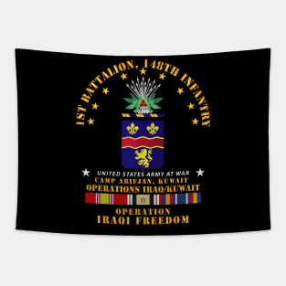 1st Bn 148th Infantry - Camp Arifjan Kuwait - OIF w IRAQ SVC Tapestry