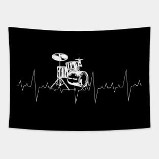 Drummer Musicien Drums Battement De Coeur Batteur Batterie Tapestry