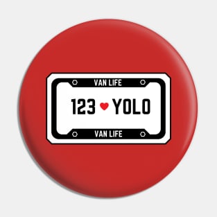 123 YOLO license Pin