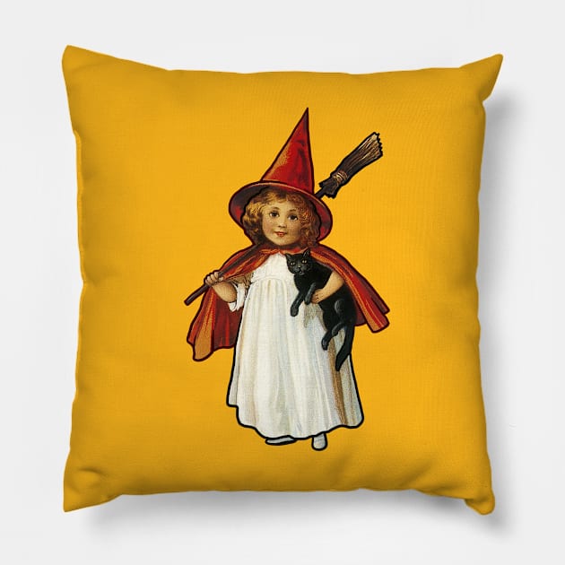 CUTE KITTY WITCH HALLOWEEN2 Pillow by AtomicMadhouse