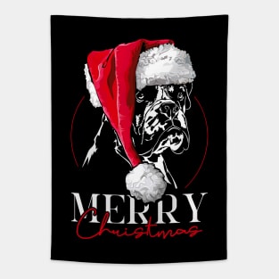 Funny Santa Boxer Dog Merry Christmas dog Tapestry