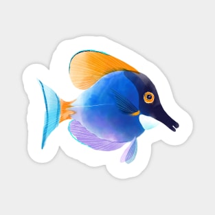 Watercolor of Powdered Blue Tang Magnet