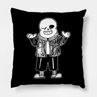 Sans Undertale Simple Black and White Design Pillow