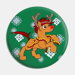 Chess the Red-Nosed Mustang Pin