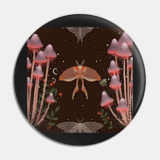 Lunar Moth Mushroom Pin