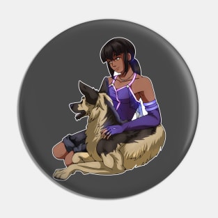 A Girl and her Dog Pin