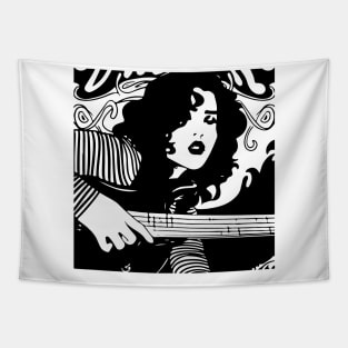 stylish design, guitar girl Tapestry