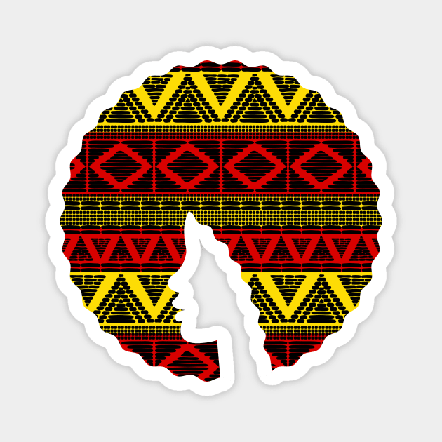 Afro Hair Woman with African Pattern, Black History Magnet by logiamerch