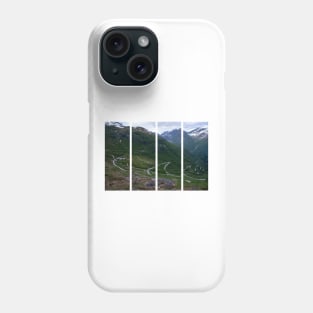 Wonderful landscapes in Norway. Vestland. Beautiful scenery of winding roads and snowed mountains from the Gaularfjellet scenic route. Cloudy day. Phone Case