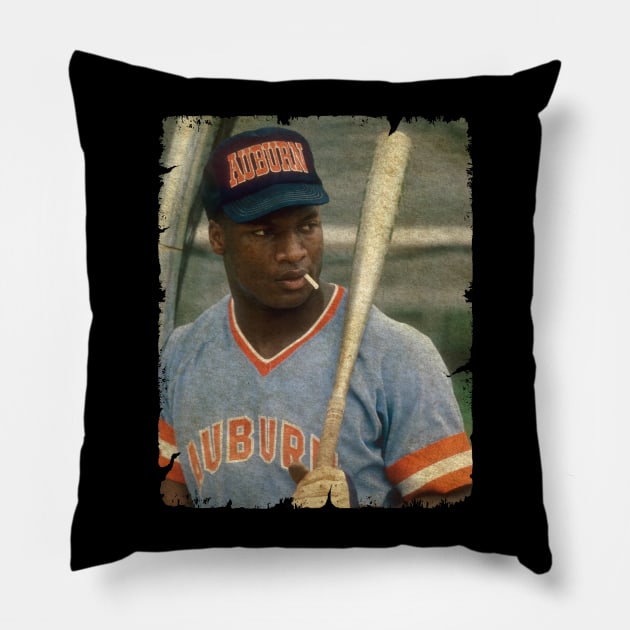 Bo Jackson in Auburn Tigers baseball Pillow by SOEKAMPTI