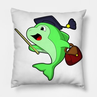 Dolphin as Professor with Bag & Pointer Pillow