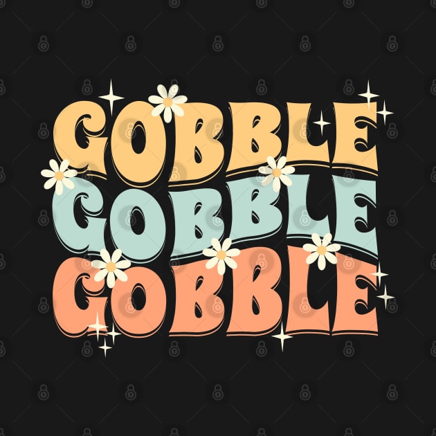 Gobble Gobble Retro Groovy Thanksgiving Turkey by Wasabi Snake