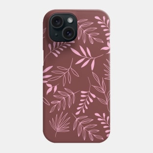 Light pink leaf pattern Phone Case