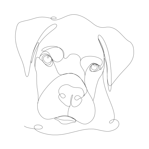 Boxer Line Art by rmcbuckeye