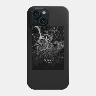 Taipei Taiwan City Map dark Phone Case