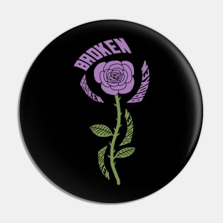 Broken Rose (Purple) Pin