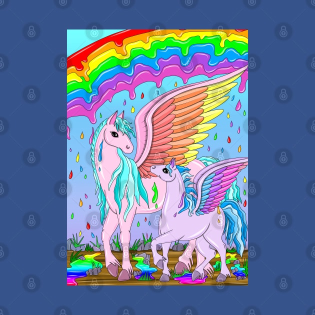 Rainbow rain pegasus by MelanieJeyakkumar