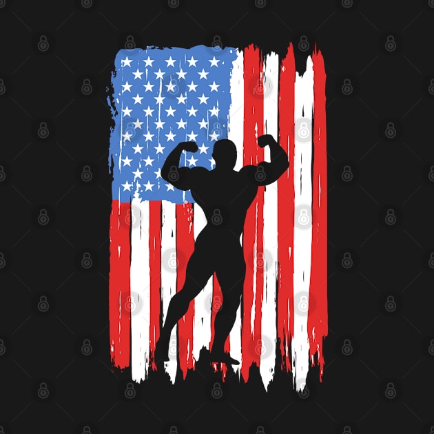 American Flag Bodybuilding Graphic by adik