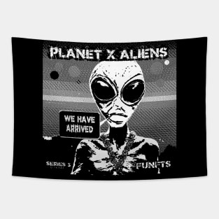 Funny Retro Alien Sci Fi Invasion Tapestry