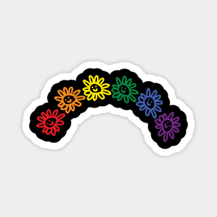 Smiley Daisy Pride Rainbow Transparent Magnet