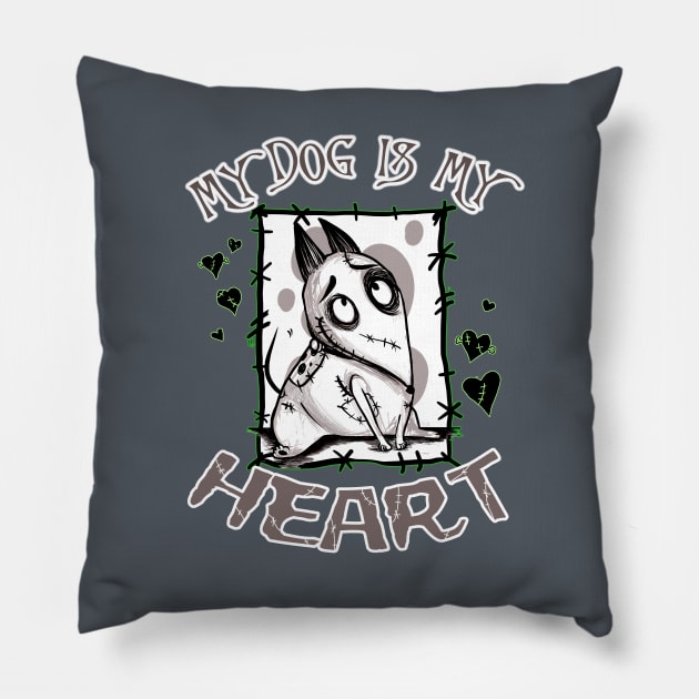 My Dog is my Heart Pillow by Scribble Creatures