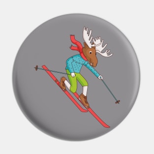 Telemark skiing Moose Pin