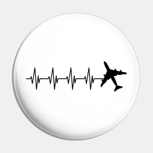 Airplane Pilot Heartbeat Pin