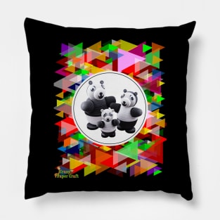 Funny Panda Family Pillow