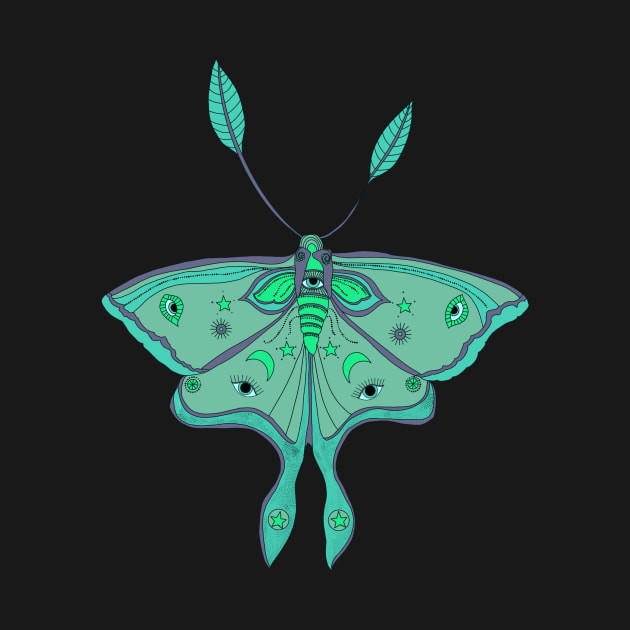 Fantastic Turquoise Luna Moth by Jeraluna