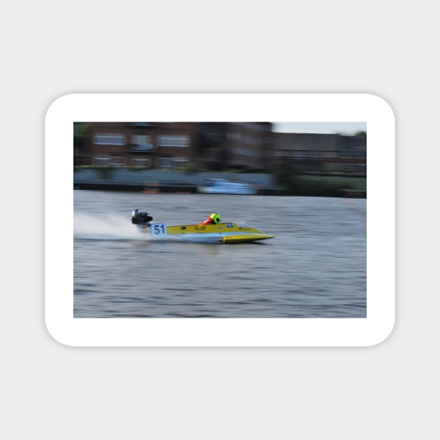 Powerboat Racing at Oulton Broad - OSY400 - Jason Mantripp Magnet by jamesknightsart