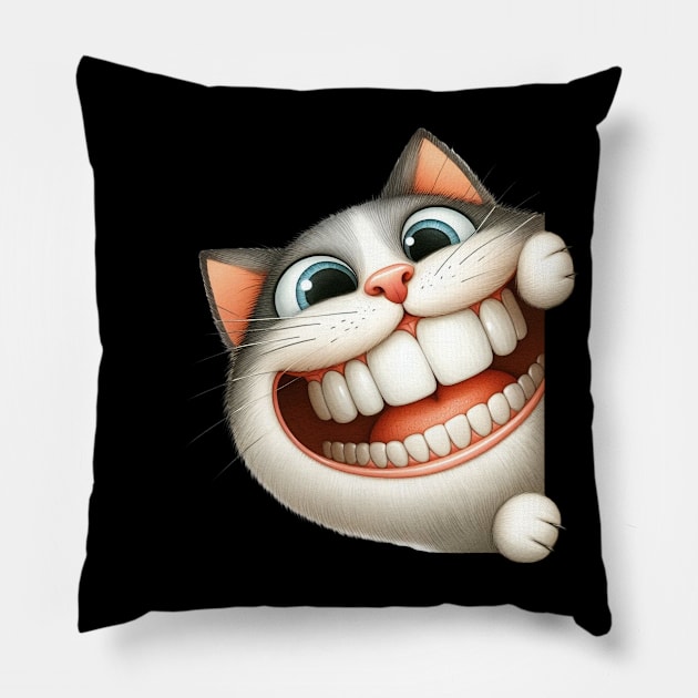 Cute Cat Playing Peek a Boo Pillow by 1AlmightySprout