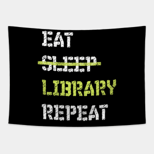 Eat Sleep Library Repeat Librarian Tapestry